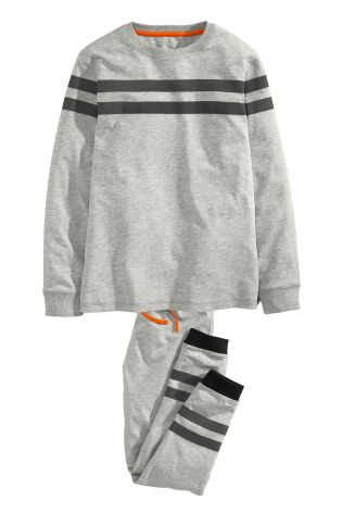 Two Pack Marl Stripe Pyjamas (3-16yrs)
